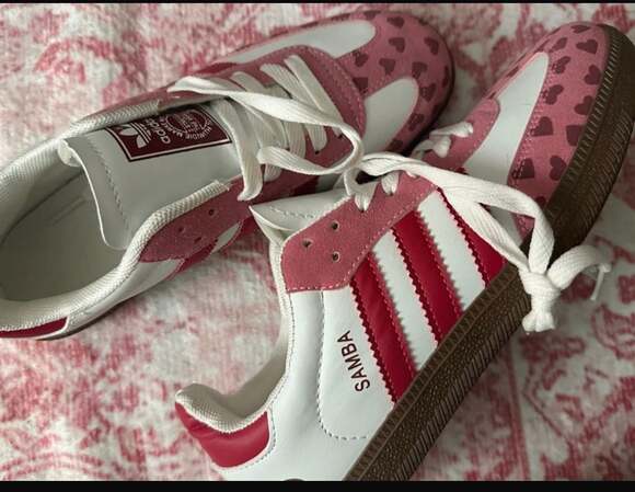adidas Shoes - Adidas Custom Samba Women's Pink and Red Hearts Valentine's Sneakers